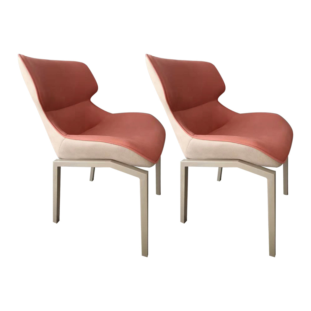 Glam Style Metal Chairs Set Solid Back Side Kitchen Dining Room Chairs