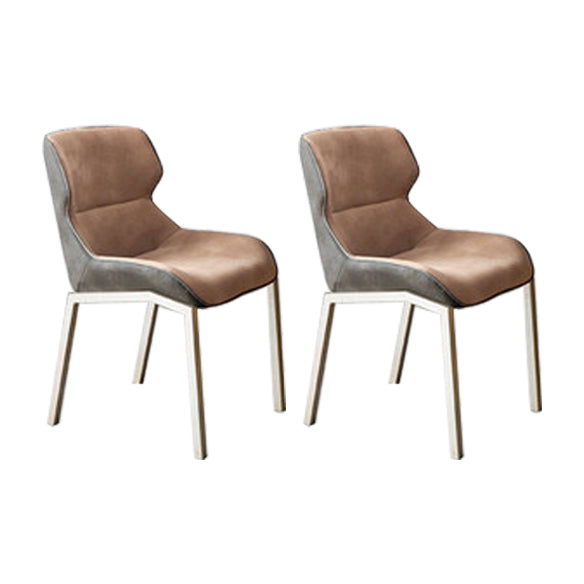 Glam Style Metal Chairs Set Solid Back Side Kitchen Dining Room Chairs