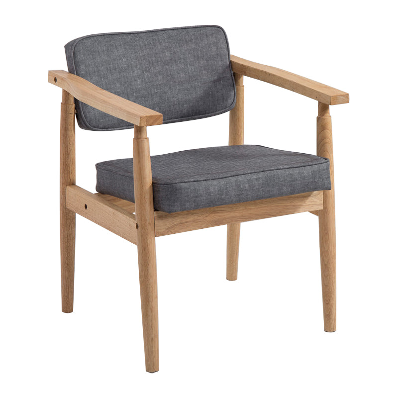Country Style Dining Arm Chairs Open Back Leather Upholstered Armchair