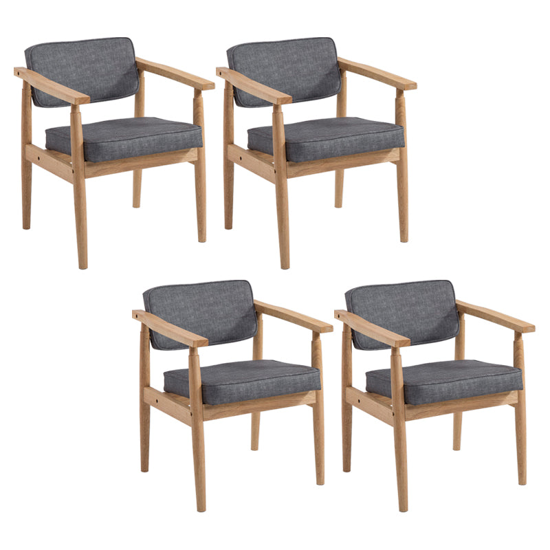 Country Style Dining Arm Chairs Open Back Leather Upholstered Armchair