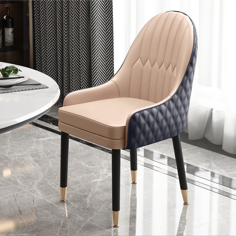 Scandinavian Style Wood Dining Chairs Dining Room Parsons Cushioned Chair with Arm