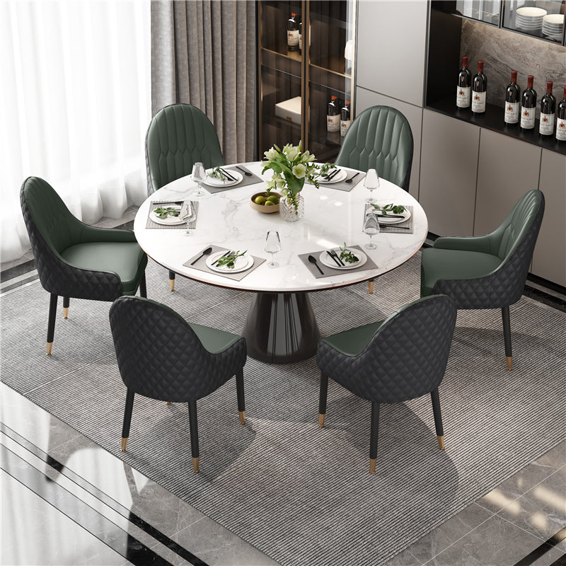 Scandinavian Style Wood Dining Chairs Dining Room Parsons Cushioned Chair with Arm