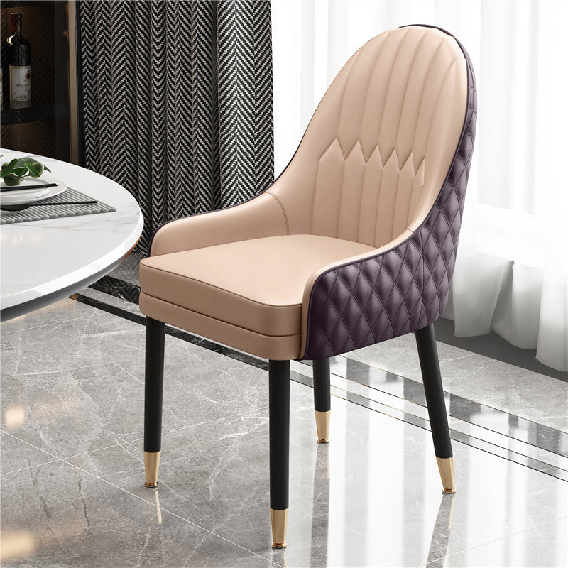 Scandinavian Style Wood Dining Chairs Dining Room Parsons Cushioned Chair with Arm