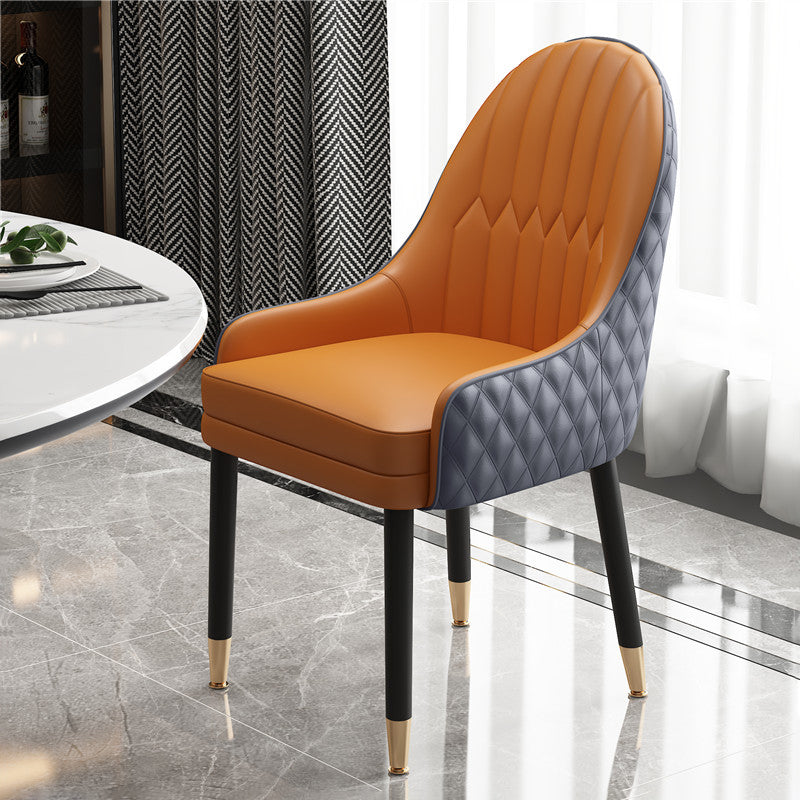 Scandinavian Style Wood Dining Chairs Dining Room Parsons Cushioned Chair with Arm
