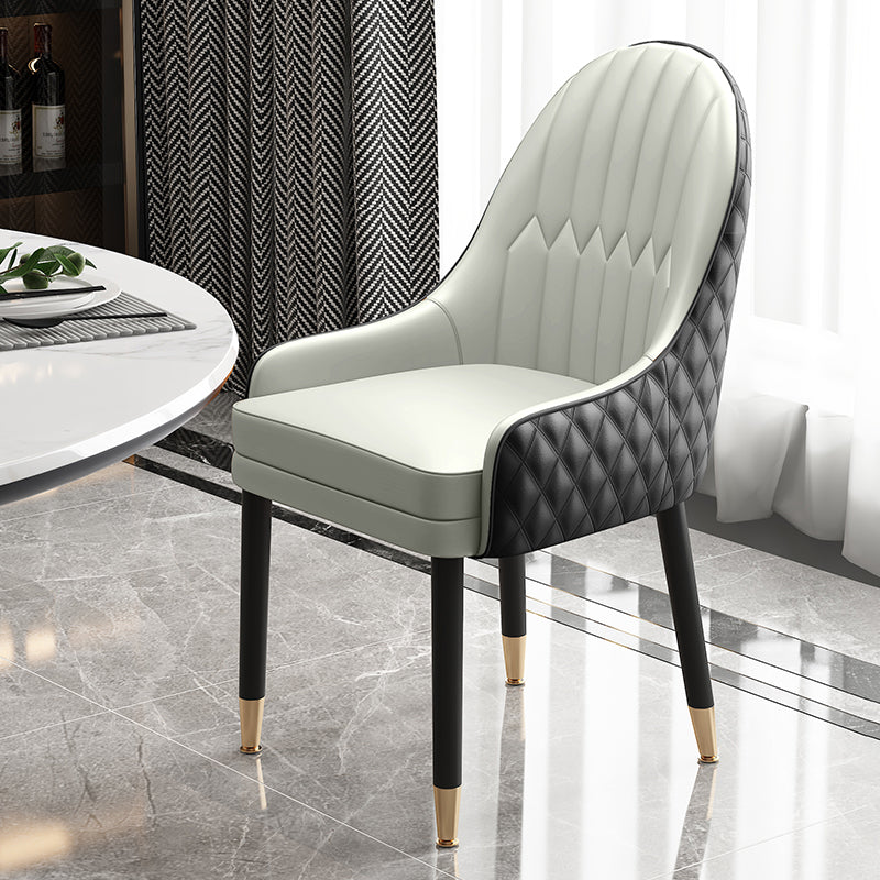 Scandinavian Style Wood Dining Chairs Dining Room Parsons Cushioned Chair with Arm