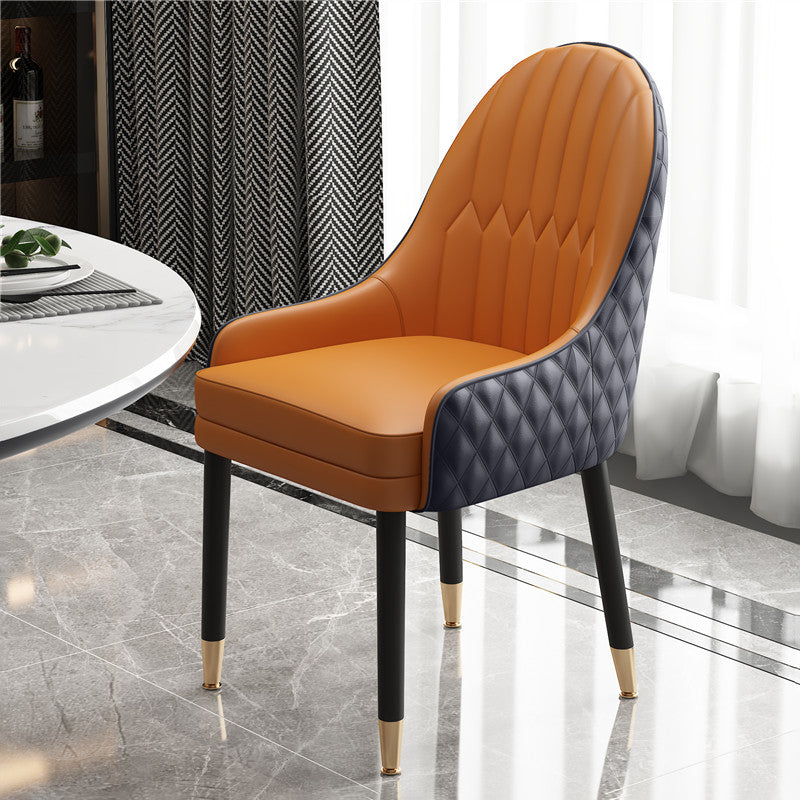 Scandinavian Style Wood Dining Chairs Dining Room Parsons Cushioned Chair with Arm