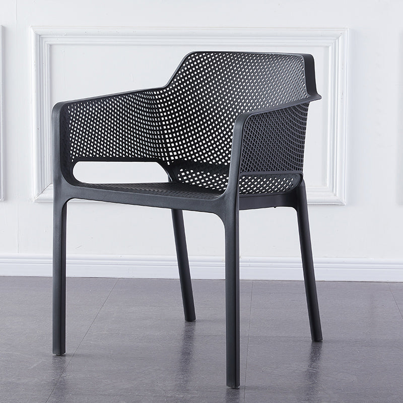 Chaises de bras empilables intérieures en plastique scandinave pour restauration en plastique pour la cuisine