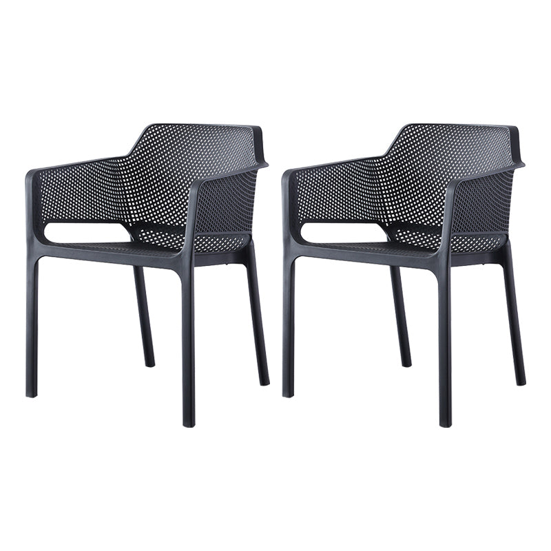 Chaises de bras empilables intérieures en plastique scandinave pour restauration en plastique pour la cuisine