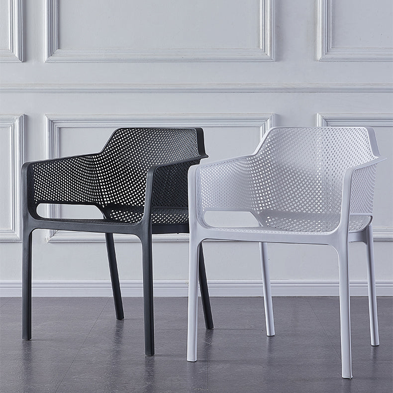 Chaises de bras empilables intérieures en plastique scandinave pour restauration en plastique pour la cuisine