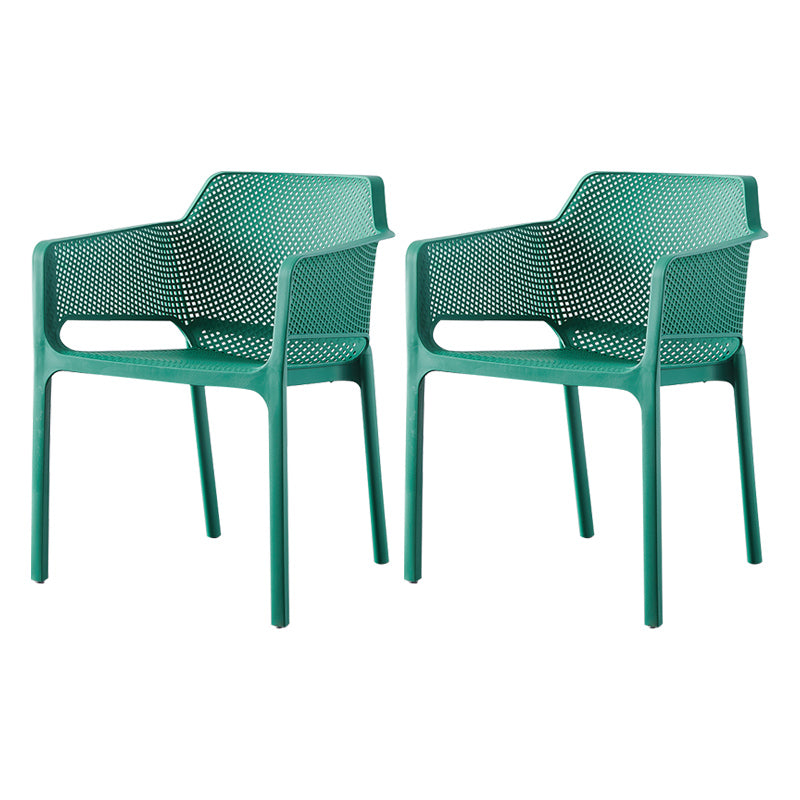 Chaises de bras empilables intérieures en plastique scandinave pour restauration en plastique pour la cuisine