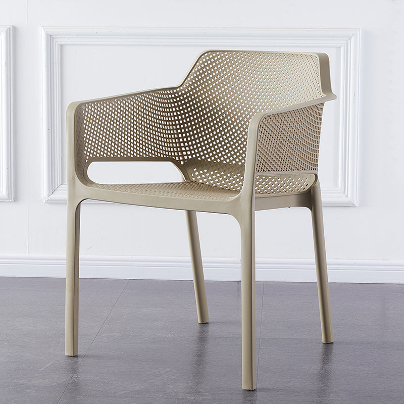 Chaises de bras empilables intérieures en plastique scandinave pour restauration en plastique pour la cuisine