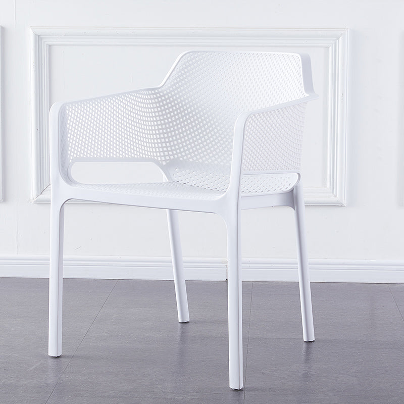 Chaises de bras empilables intérieures en plastique scandinave pour restauration en plastique pour la cuisine