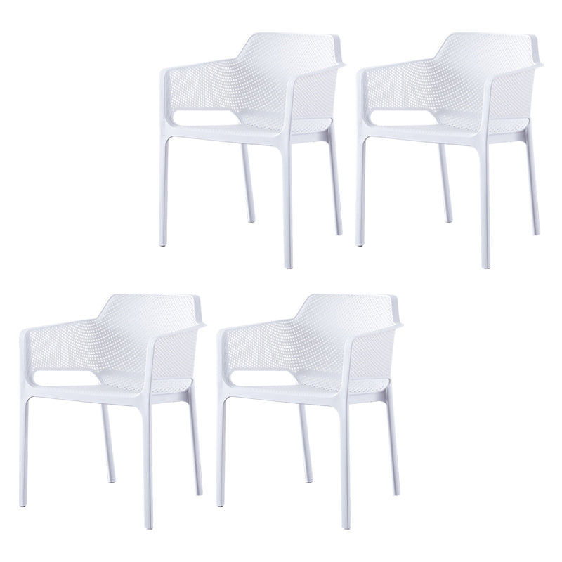Chaises de bras empilables intérieures en plastique scandinave pour restauration en plastique pour la cuisine