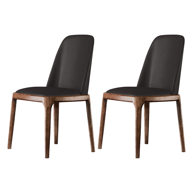 Scandinavian Style Wood Dining Chairs Dining Room Armless Solid Back Chair