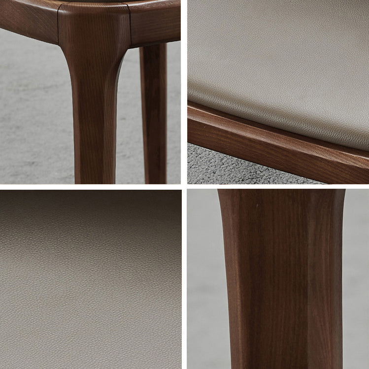 Scandinavian Style Wood Dining Chairs Dining Room Armless Solid Back Chair