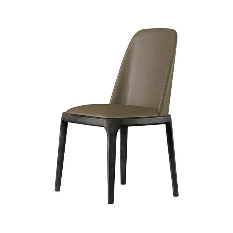 Scandinavian Style Wood Dining Chairs Dining Room Armless Solid Back Chair