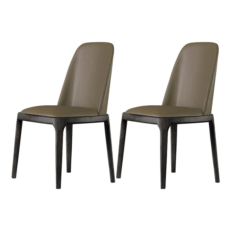 Scandinavian Style Wood Dining Chairs Dining Room Armless Solid Back Chair