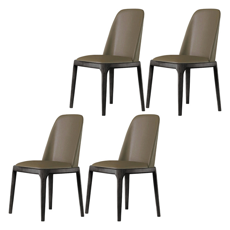 Scandinavian Style Wood Dining Chairs Dining Room Armless Solid Back Chair