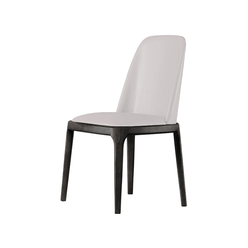 Scandinavian Style Wood Dining Chairs Dining Room Armless Solid Back Chair