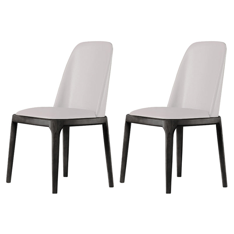 Scandinavian Style Wood Dining Chairs Dining Room Armless Solid Back Chair