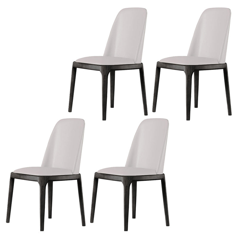Scandinavian Style Wood Dining Chairs Dining Room Armless Solid Back Chair