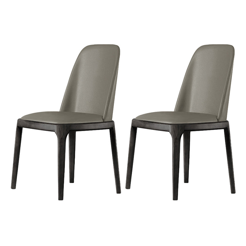 Scandinavian Style Wood Dining Chairs Dining Room Armless Solid Back Chair