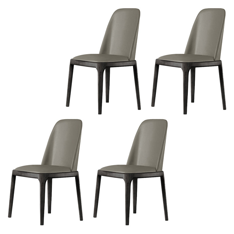 Scandinavian Style Wood Dining Chairs Dining Room Armless Solid Back Chair