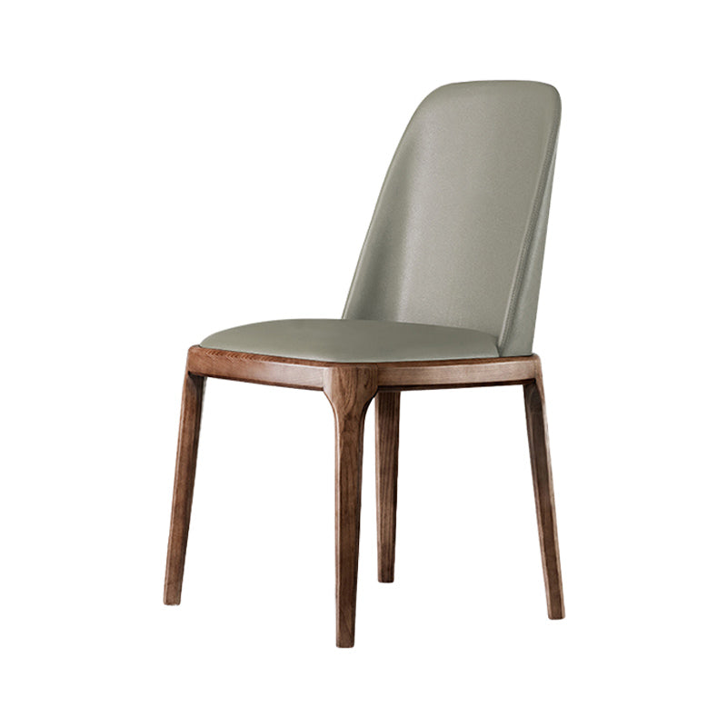 Scandinavian Style Wood Dining Chairs Dining Room Armless Solid Back Chair