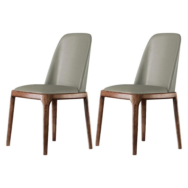 Scandinavian Style Wood Dining Chairs Dining Room Armless Solid Back Chair