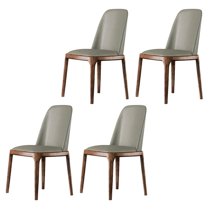 Scandinavian Style Wood Dining Chairs Dining Room Armless Solid Back Chair