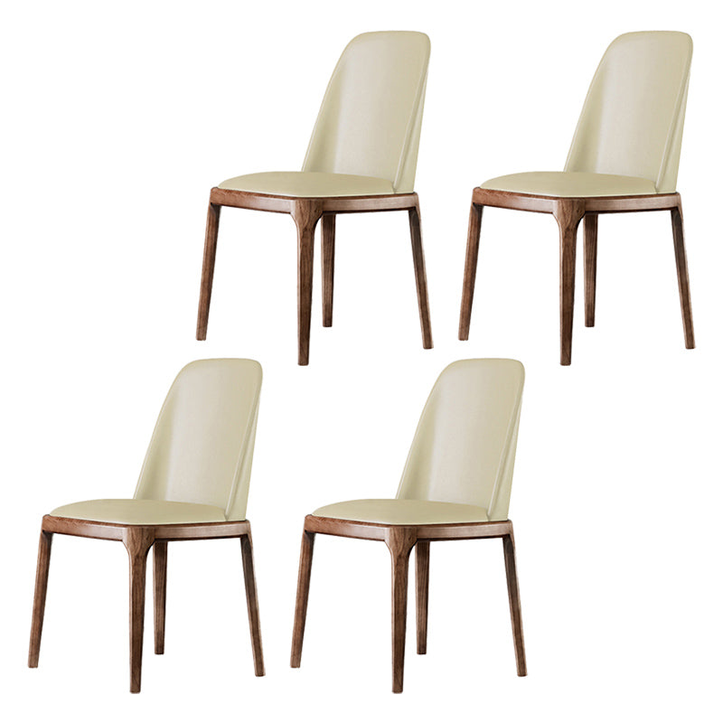 Scandinavian Style Wood Dining Chairs Dining Room Armless Solid Back Chair