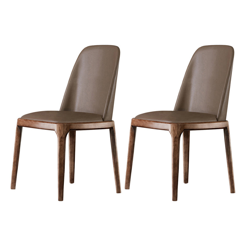 Scandinavian Style Wood Dining Chairs Dining Room Armless Solid Back Chair