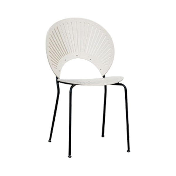 Scandinavian Style Open Back Dining Side Chair with Metal Legs Armless Side Chairs for Home
