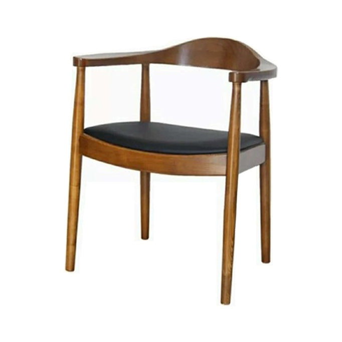 Chaise de salle à manger en bois de style scandinave, chaise d'appoint à dossier ouvert avec bras