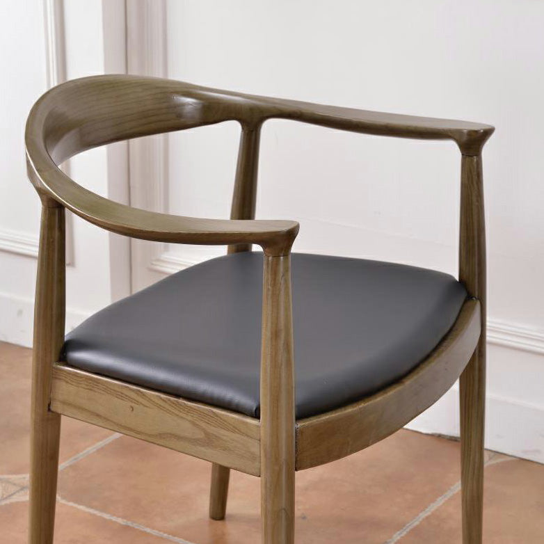 Chaise de salle à manger en bois de style scandinave, chaise d'appoint à dossier ouvert avec bras