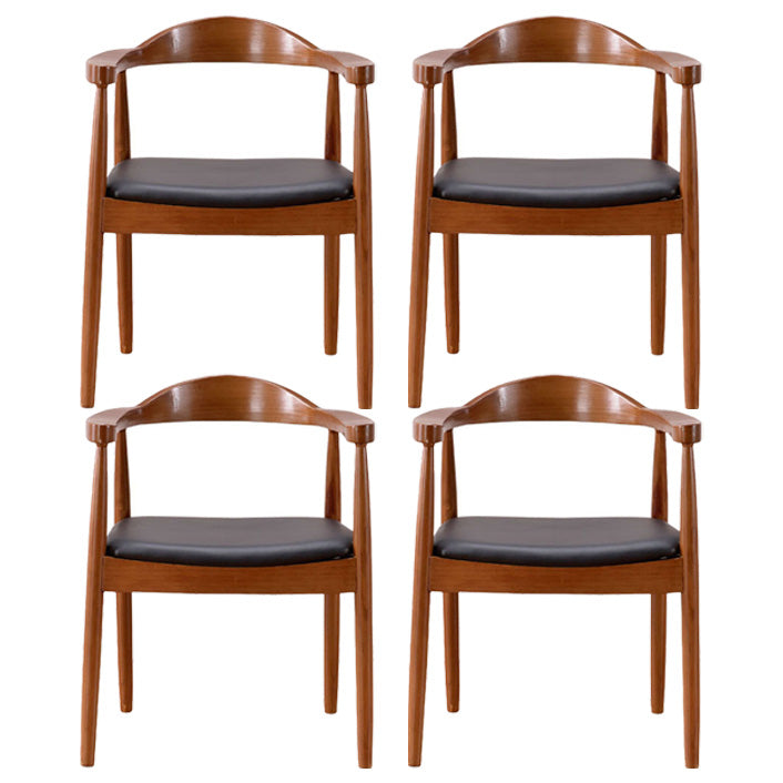 Chaise de salle à manger en bois de style scandinave, chaise d'appoint à dossier ouvert avec bras