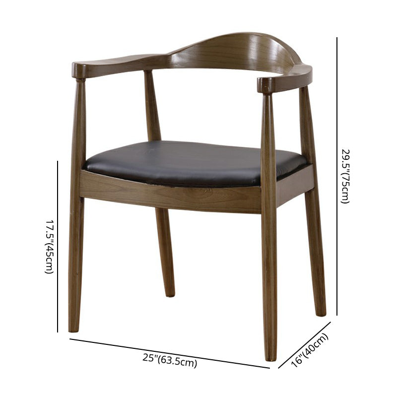 Chaise de salle à manger en bois de style scandinave, chaise d'appoint à dossier ouvert avec bras