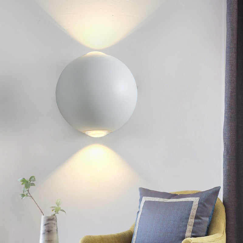 2-LED Up and Down Wall Light Fixture Simple Aluminum White Sconce Light in Warm/White for Exterior