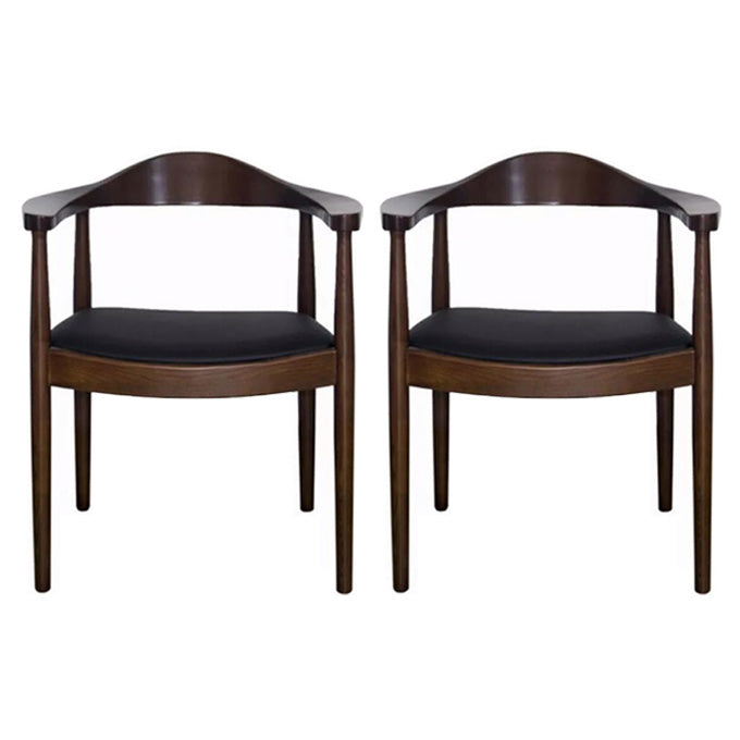 Chaise de salle à manger en bois de style scandinave, chaise d'appoint à dossier ouvert avec bras