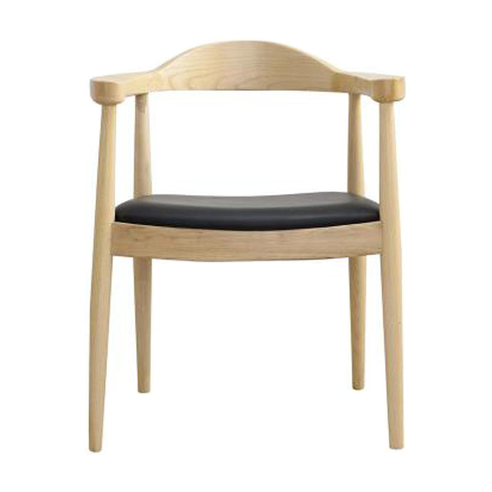 Chaise de salle à manger en bois de style scandinave, chaise d'appoint à dossier ouvert avec bras