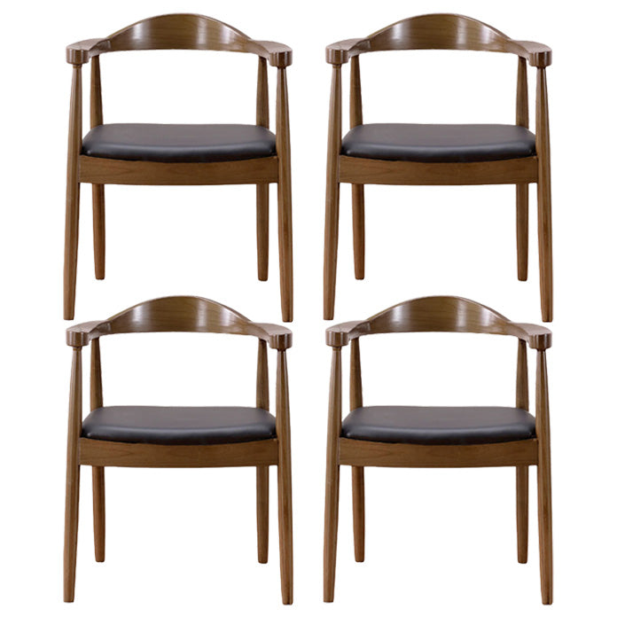 Chaise de salle à manger en bois de style scandinave, chaise d'appoint à dossier ouvert avec bras