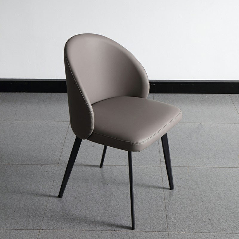 Minimalist Style Faux Leather Side Chair Upholstered Armless Dining Chairs for Home
