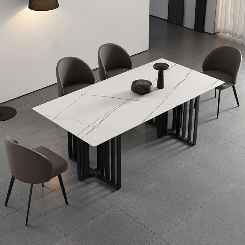Minimalist Style Faux Leather Side Chair Upholstered Armless Dining Chairs for Home