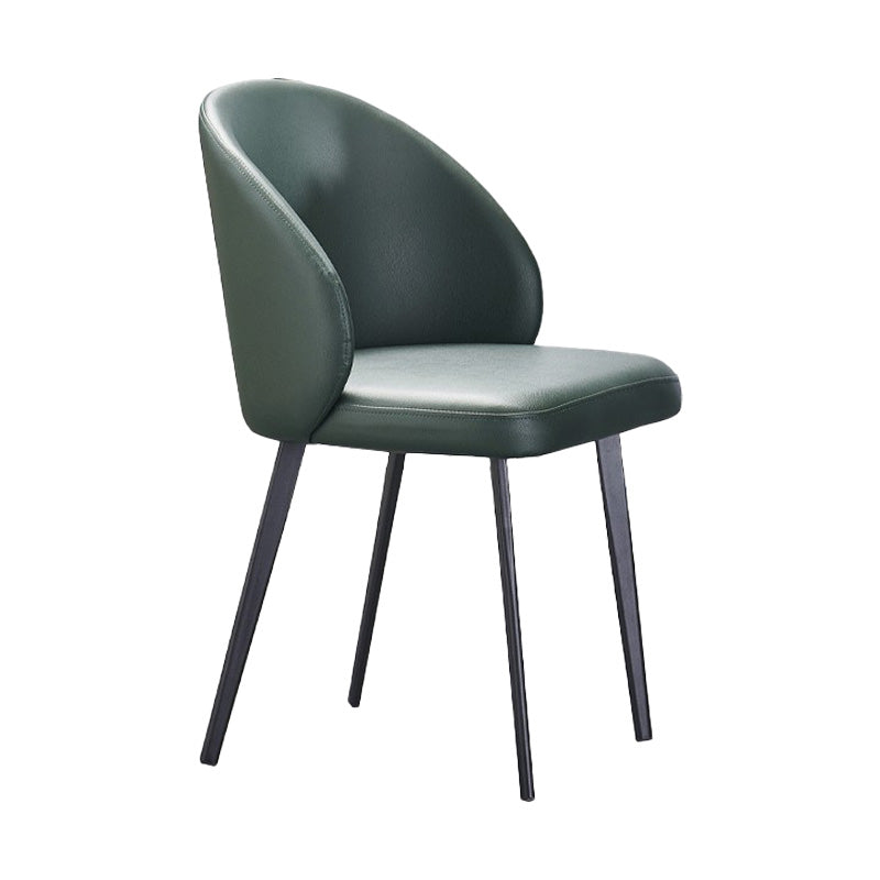 Minimalist Style Faux Leather Side Chair Upholstered Armless Dining Chairs for Home