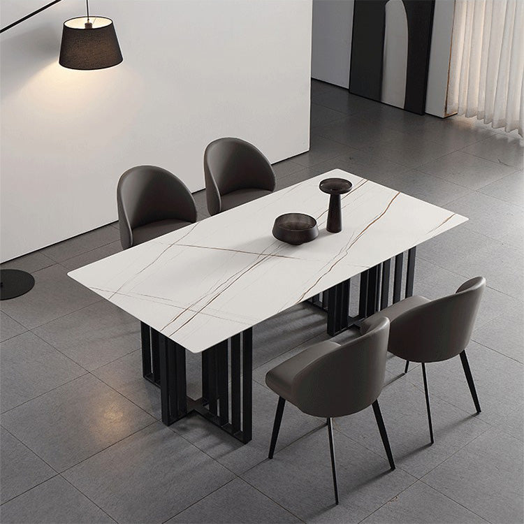 Minimalist Style Faux Leather Side Chair Upholstered Armless Dining Chairs for Home
