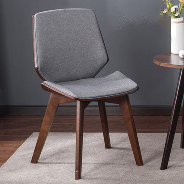 Home Contemporary Side Chair Solid Back Upholstered Wood Dining Room Chair