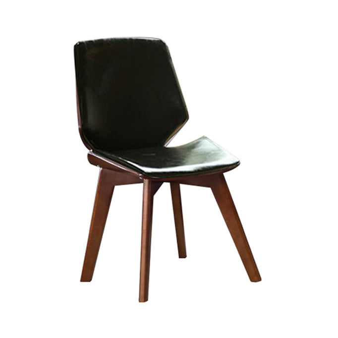 Home Contemporary Side Chair Solid Back Upholstered Wood Dining Room Chair