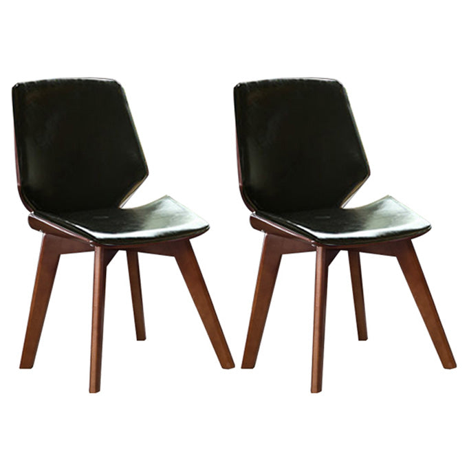 Home Contemporary Side Chair Solid Back Upholstered Wood Dining Room Chair