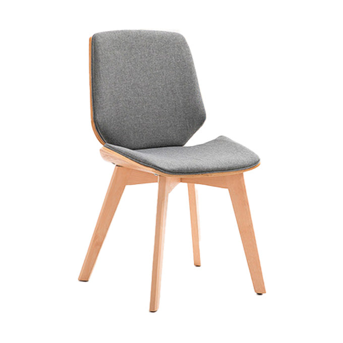 Home Contemporary Side Chair Solid Back Upholstered Wood Dining Room Chair