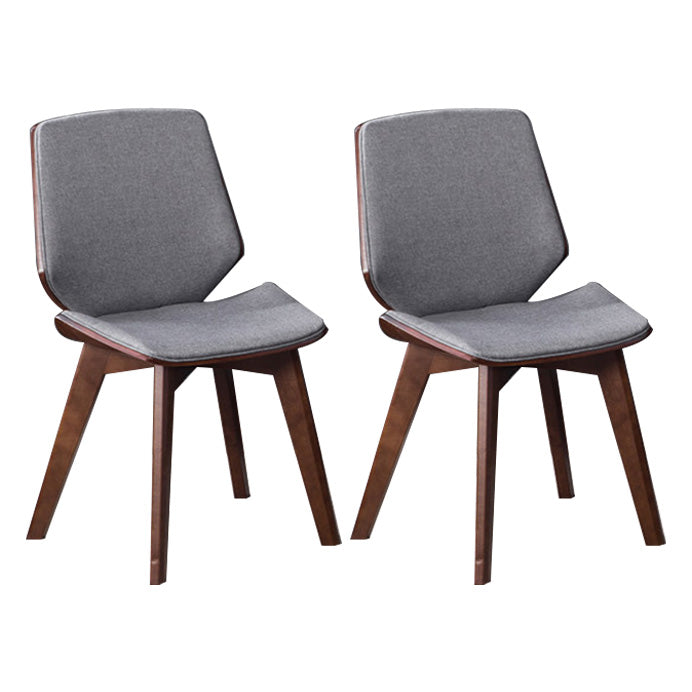 Home Contemporary Side Chair Solid Back Upholstered Wood Dining Room Chair